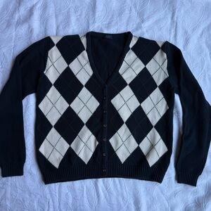 Brandy Melville argyle cardigan navy